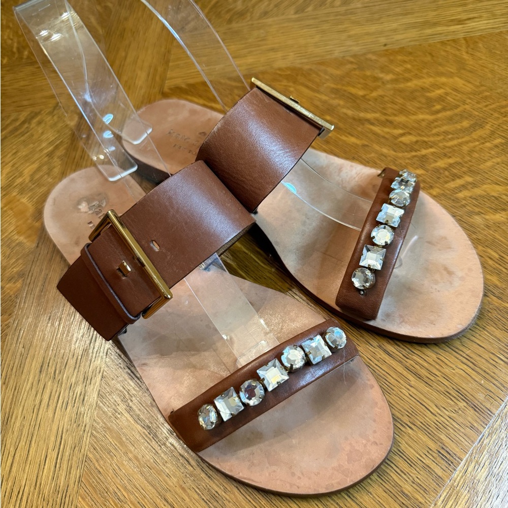 Kate Spade Brown Sandals with Crystal Embellishments
